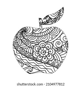 
Vector Illustration of an apple mandala, Hand Drawn Decorative Fruit