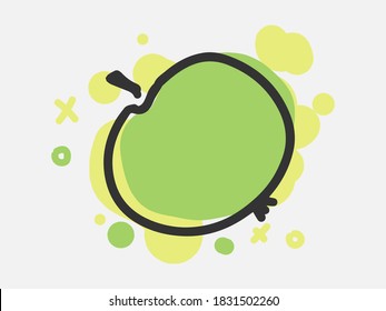 Vector illustration of an apple on a white background. Drawn fruits for print, website.
