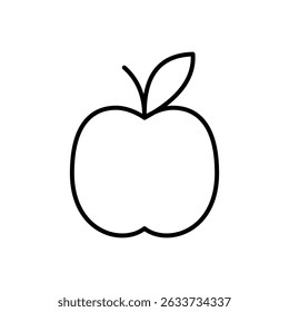Ilustración vectorial de una manzana sobre un fondo blanco