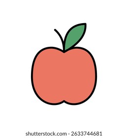 Ilustração vetorial de uma maçã sobre um fundo branco