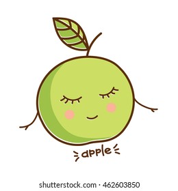 Vector illustration of an apple on a white background. Hand Drawn doodle.