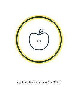 Vector Illustration Of Apple Outline. Beautiful Education Element Also Can Be Used As Fruit Element.