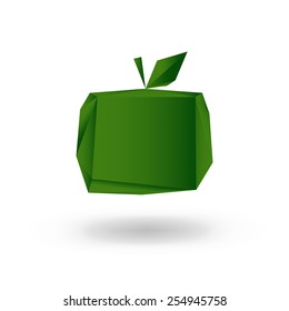 vector illustration - apple painted in low poly style