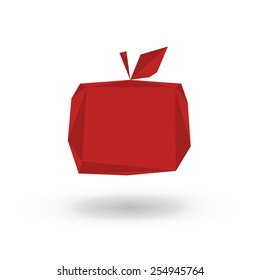 vector illustration - apple painted in low poly style