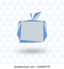 vector illustration - apple painted in low poly style