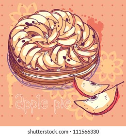 vector illustration of an apple pie