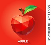 Vector illustration of an apple rendered in a geometric style