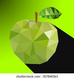 Vector illustration of an apple rendered in a geometric style