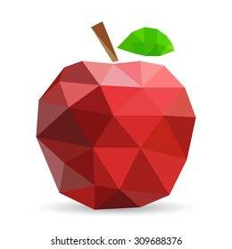 Vector illustration of an apple rendered in a geometric style