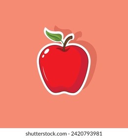 Vector illustration apple sticker, red apple emblems