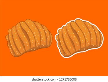 Vector illustration of Apple Strudel Bread