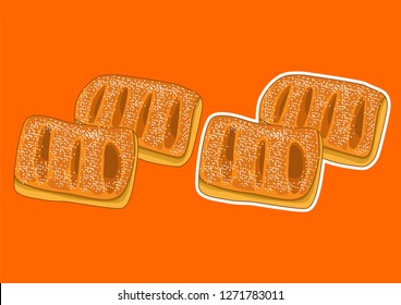 Vector illustration of Apple Strudel Bread