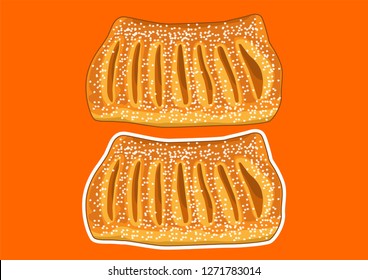 Vector illustration of Apple Strudel Bread