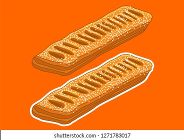 Vector illustration of Apple Strudel Bread