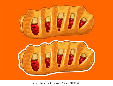 Vector illustration of Apple Strudel Bread