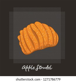 Vector illustration of Apple Strudel Bread