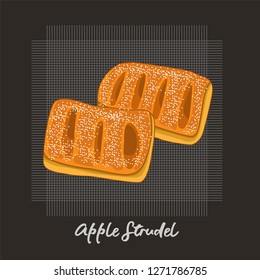 Vector illustration of Apple Strudel Bread