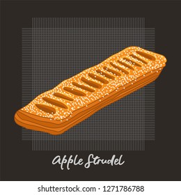 Vector illustration of Apple Strudel Bread