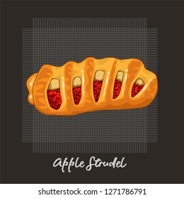 Vector illustration of Apple Strudel Bread