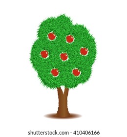 Vector Illustration of an apple tree.