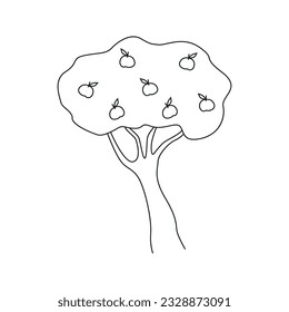 
Ilustración vectorial del estilo de doodle de manzana. Aislado sobre fondo blanco