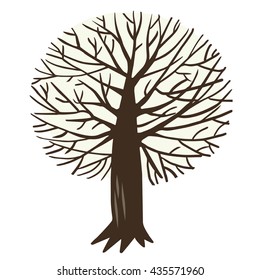 Vector illustration with Apple tree or maple tree