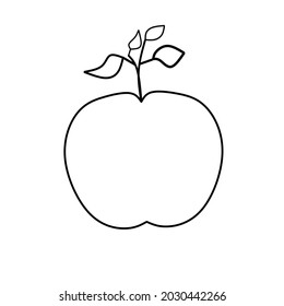vector illustration of Apple with various shapes and leaves is perfect for fruits, picture books, illustrations, children's drawings, and more