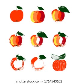 Vector illustration apples in abstract style