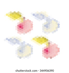 Vector illustration of  apples in a geometric style.