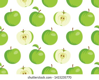 Vector illustration of apples. Seamless pattern.