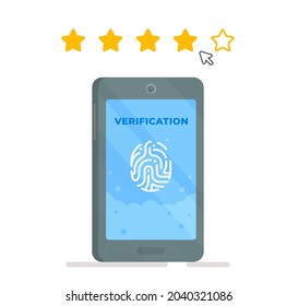 Vector illustration of application evaluation. Rating on customer service and user experience.