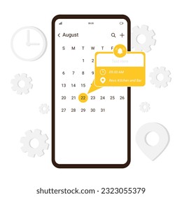 Vector illustration appointment notification on smartphone