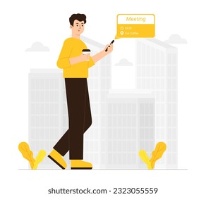 Vector illustration appointment notification on smartphone