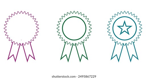 Vector illustration of Approval Certified Badge icon set isolated on white background , vector design eps 10