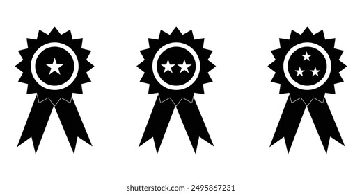 Vector illustration of Approval Certified Badge icon set isolated on white background , vector design eps 10