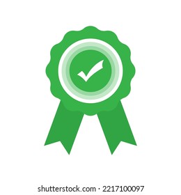 Vektorgrafik des Genehmigungszeichen- und -symbol-Zeichens. farbige Symbole für Webdesign. Einfaches Design auf weißem Hintergrund.