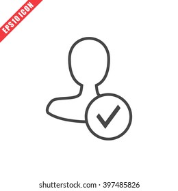 Vector illustration of approve user icon