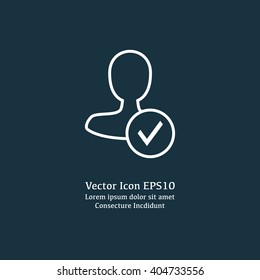 Vector illustration of approve user icon