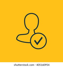 Vector illustration of approve user icon