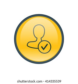 Vector illustration of approve user icon