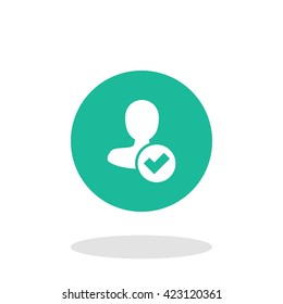 Vector illustration of approve user icon