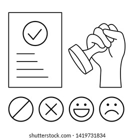 a vector illustration of an approved paperwork or a contract