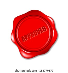 vector illustration of approved wax seal
