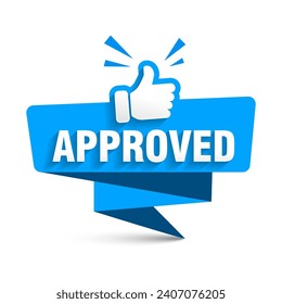 Vector Illustration Approved. Web Banner Element. Business and customer service, online shop, help, new offer, announcement, customer information