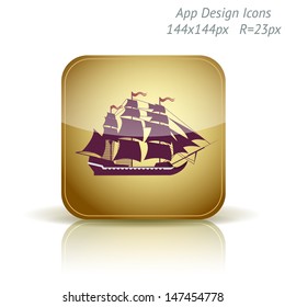 Vector illustration of apps icon template. Ship with separate editable elements. Can be used for applications, card designs, invitations, flyers, adverts, leaflets, graphic user interfaces, etc.