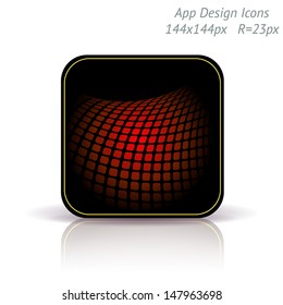 Vector illustration of apps icon template. Halftone effect. Can be used for applications, card designs, invitations, flyers, adverts, leaflets, graphic user interfaces, etc.