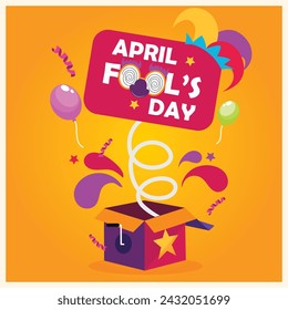 Vector illustration April Fool Day Editable Post Banner Template