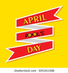 Vector illustration of April Fools Day lettering text for greeting card