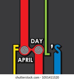 Vector illustration of April Fools Day lettering text for greeting card