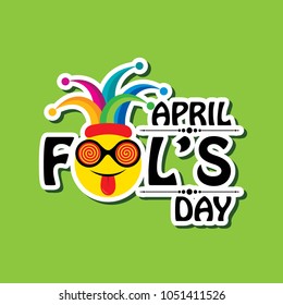 Vector illustration of April Fools Day lettering text for greeting card